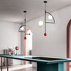Lustre arcs en métal noir et globes en verre Trapèze – vue 4