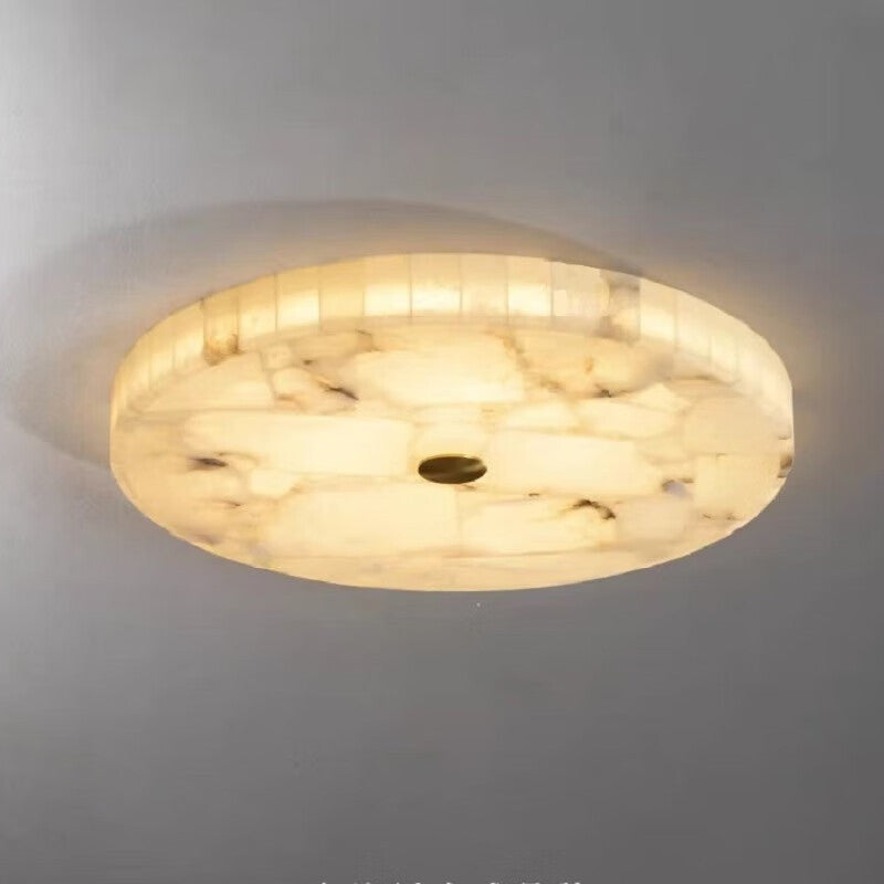 Plafonnier en albâtre naturel et laiton Céleste