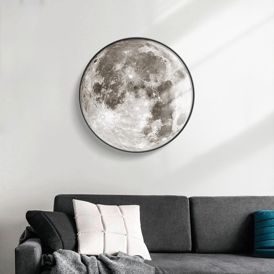 Applique murale lune ronde imprimée Cratère