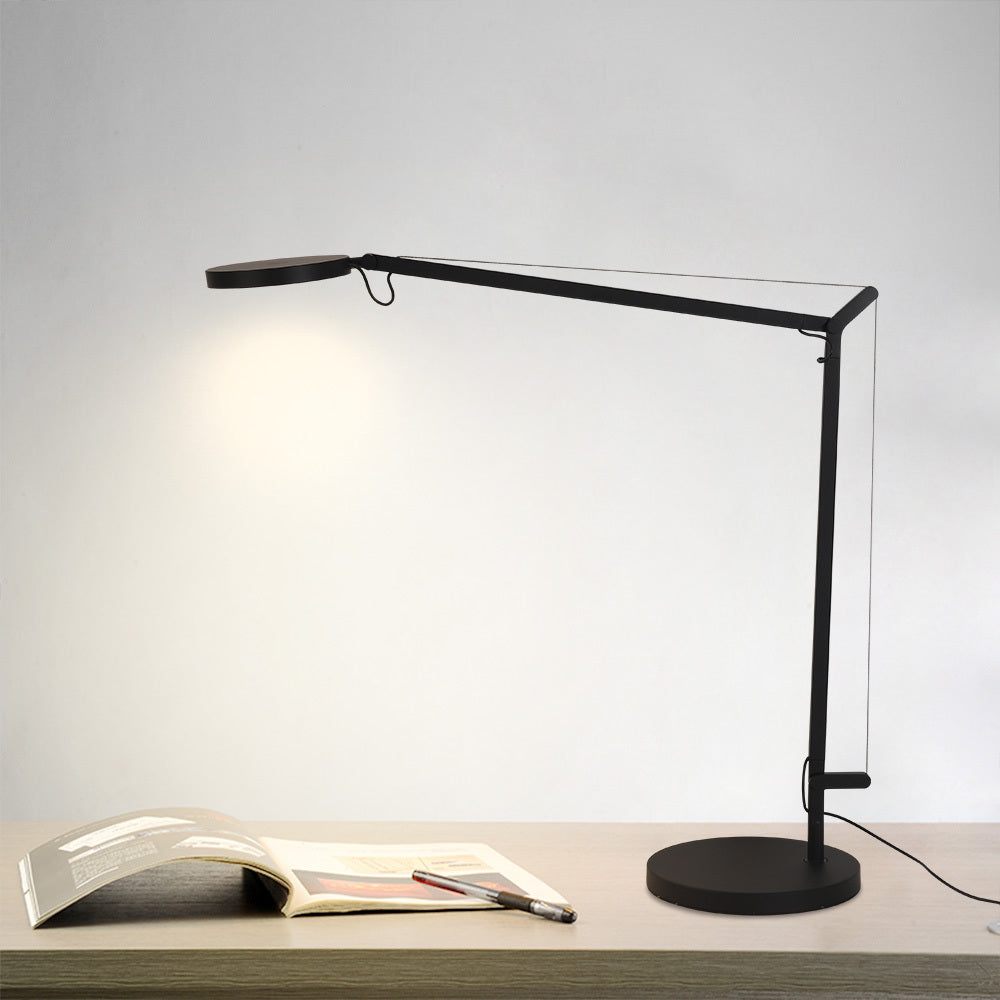 Lampe à poser orientable noire tête plate Épure