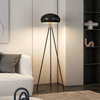 Lampadaire trépied noir abat-jour soucoupe Hémisphère
