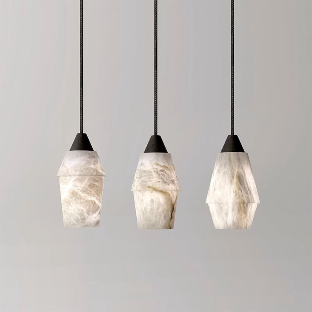 Suspension en albâtre forme taillée Diamant