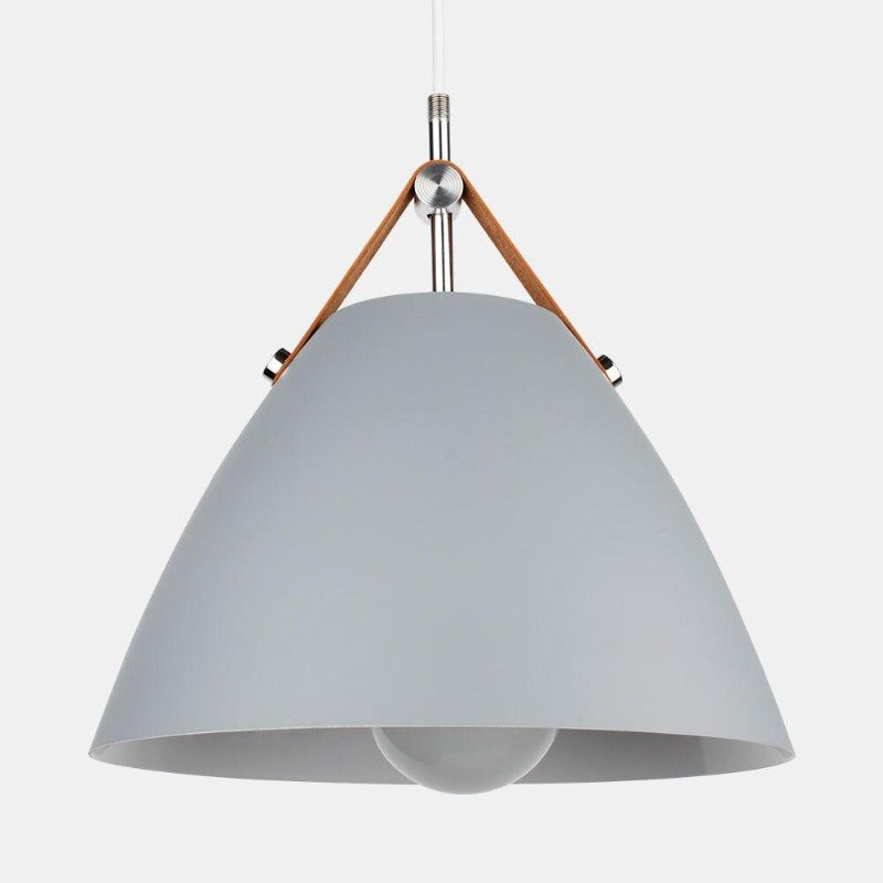 Suspension cloche en bois noir sur câble fin Timbre, finition grise