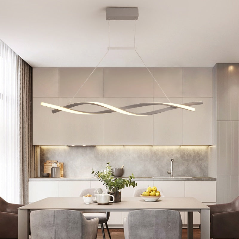 Lustre LED torsade lumineuse noire Pampre