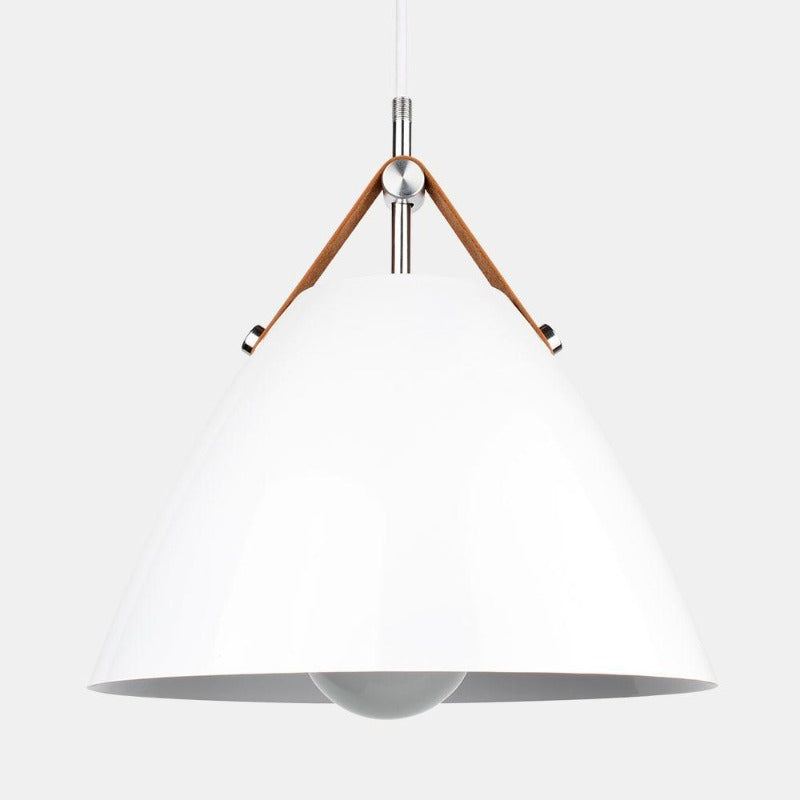 Suspension cloche en bois noir sur câble fin Timbre, finition blanche