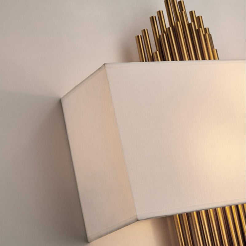 Applique murale abat-jour blanc sur tiges en bois Orgue