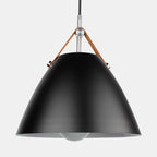 Suspension cloche en bois noir sur câble fin Timbre, finition noire