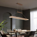 Suspension LED cadre rectangulaire pour îlot Péristyle, finition marron