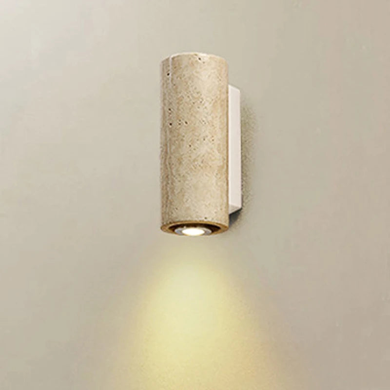 Applique murale tube en travertin Beffroi