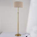 Lampadaire doré abat-jour tambour beige Froment
