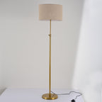 Lampadaire doré abat-jour tambour beige Froment