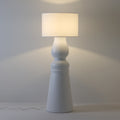 Lampadaire pied sculpté blanc avec télécommande Doucine