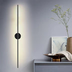 Applique murale linéaire noire platine ronde Azimut