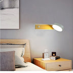Applique murale lame en bois et tête blanche Lisière