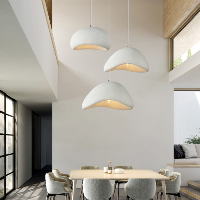 Lustre style wabi-sabi à dômes blancs texturés Écume