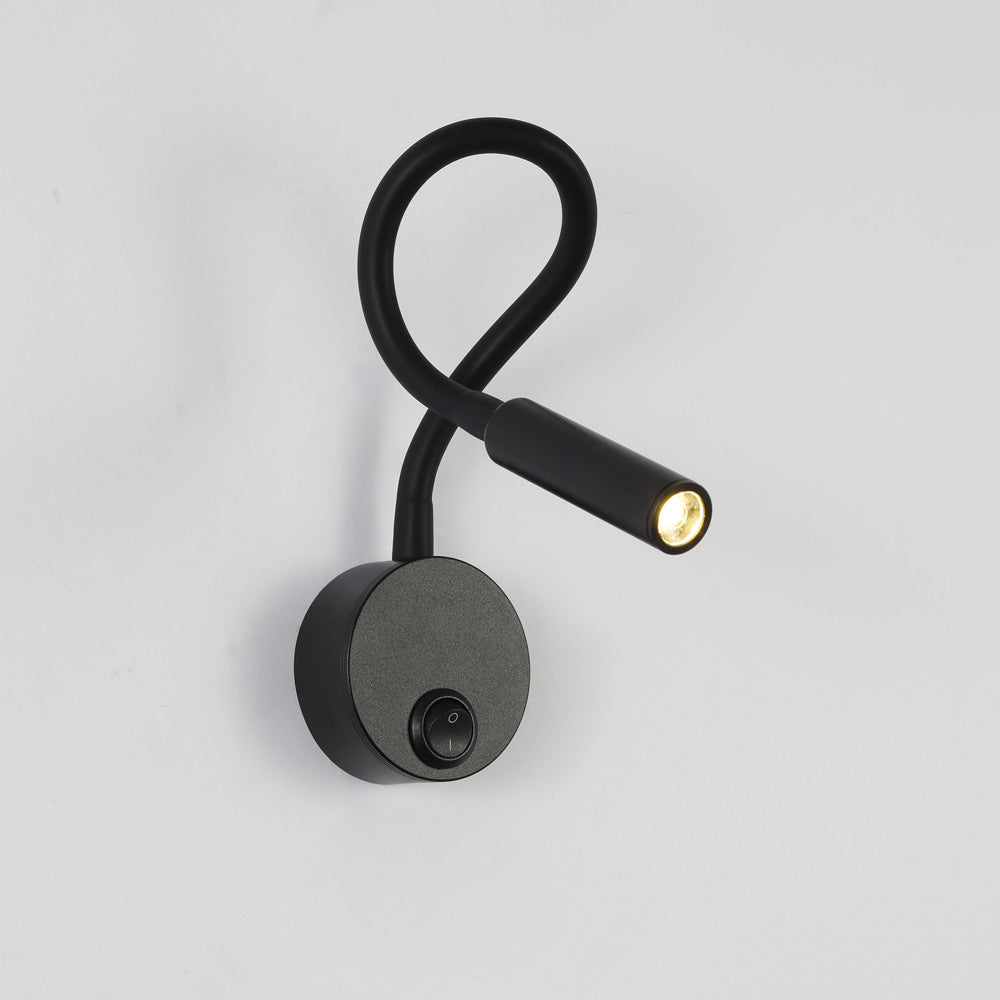 Applique murale orientable noire col flexible en boucle Anse