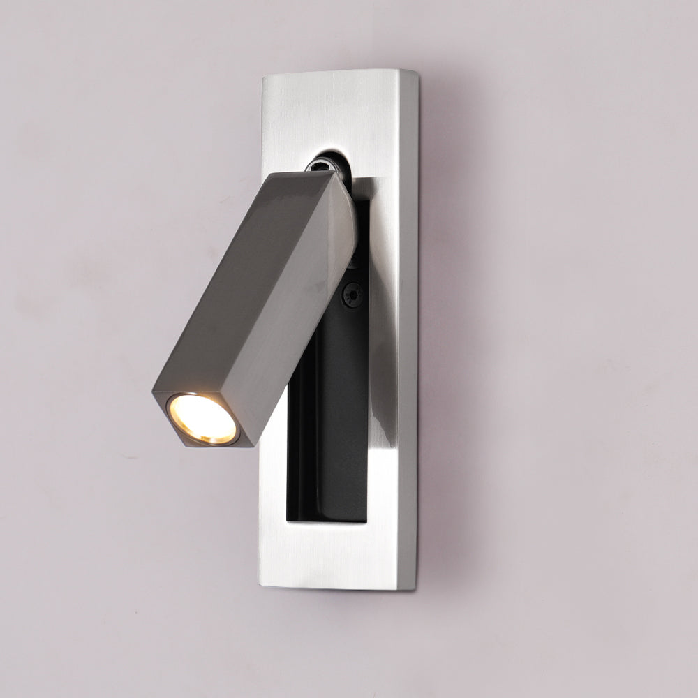 Applique murale orientable argentée spot carré gris Aileron