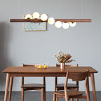 Lustre branche de bois poli à globes Lierre – vue 4