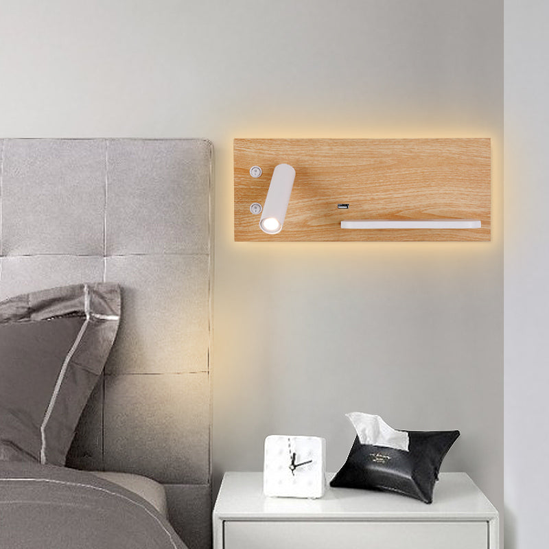 Applique murale aspect bois liseuse sans fil rechargeable Cabane