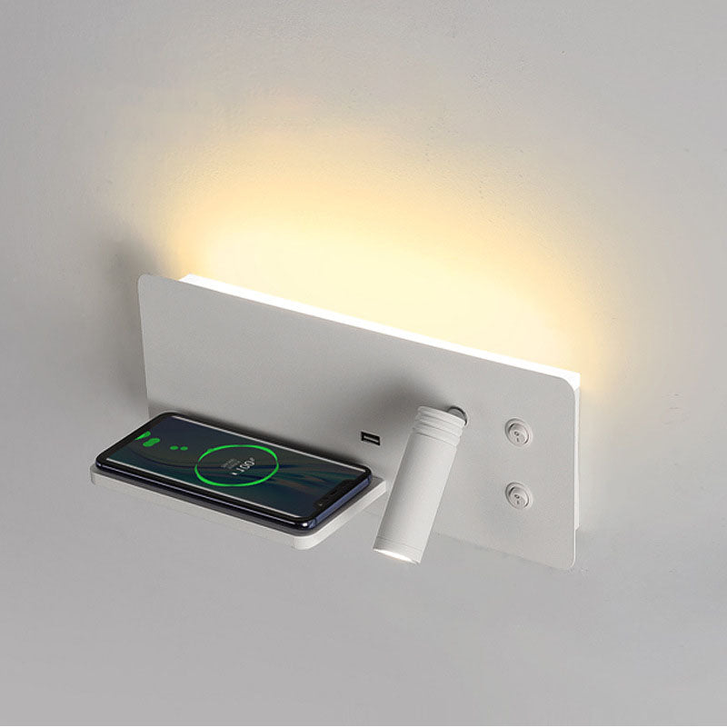 Applique murale blanche à tablette sans fil rechargeable Abaque