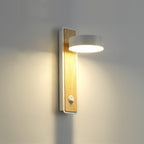 Applique murale lame en bois et tête blanche Lisière, finition blanche