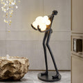 Lampadaire sculpture en résine silhouette humaine aux bulles Étreinte