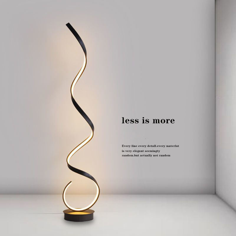 Lampadaire LED multicolore spirale ondulée Clématite