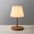 Lampe à poser sans fil rechargeable pied aspect bois Fenaison