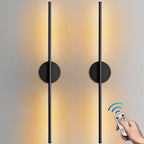 Applique murale noire platine ronde sans fil rechargeable Aubépine