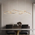 Lustre cinq lignes dorées entrelacées Sillage – vue 5