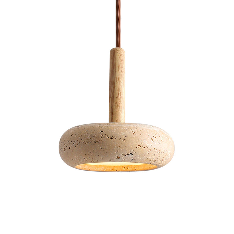 Suspension en travertin style wabi-sabi soucoupe Disque