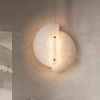 Suspension en albâtre et travertin Éclipse