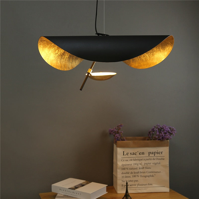 Suspension coupole en métal noir à intérieur cuivré Vasque, finition noir et or – vue 5