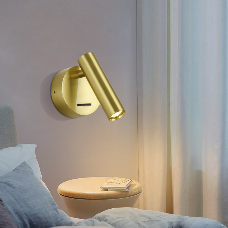 Applique murale orientable dorée spot cylindrique Basson