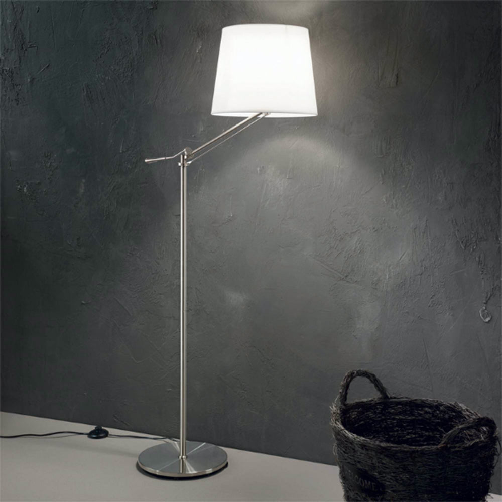 Lampadaire orientable chromé abat-jour blanc Digitale
