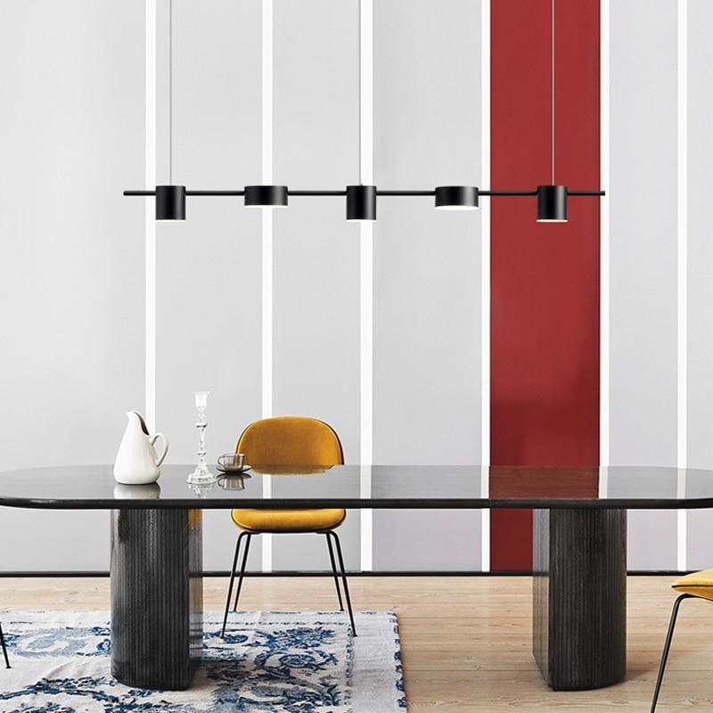 Suspension barre en métal doré à six lampes alignées Tablature