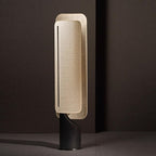 Lampadaire panneau lumineux beige socle noir Étendard