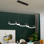 Lustre cerceaux lumineux noirs superposés Ricochet