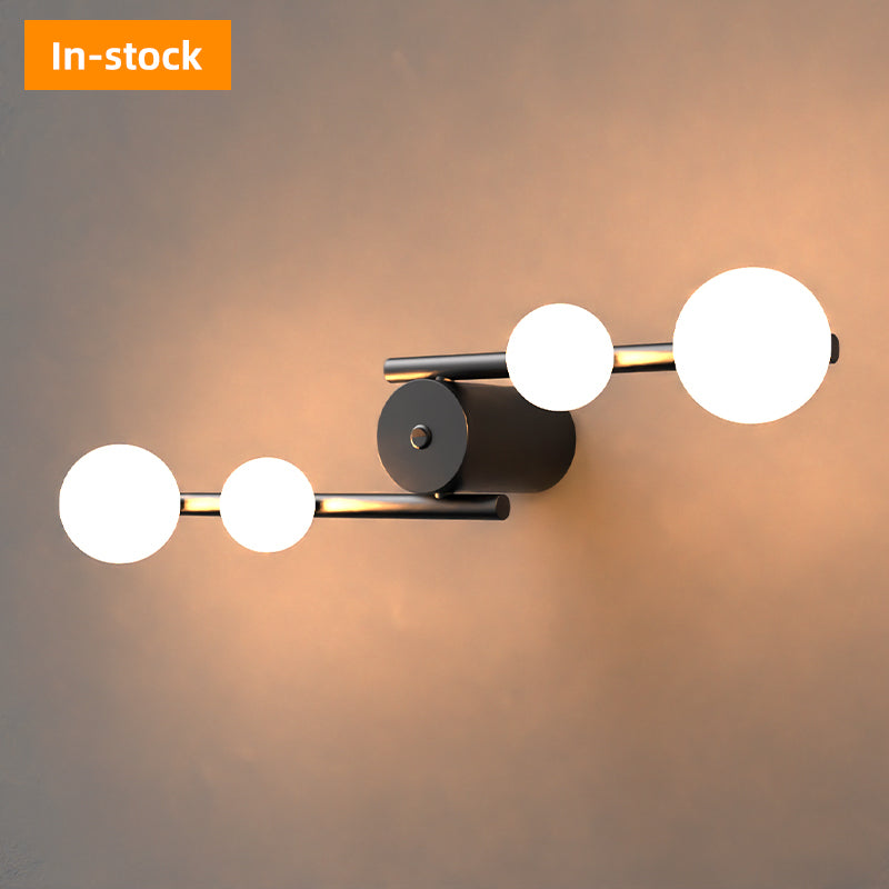 Applique murale barre noire trois globes sans fil rechargeable Boulier