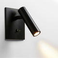 Applique murale noire platine carrée spot cylindrique Créneau