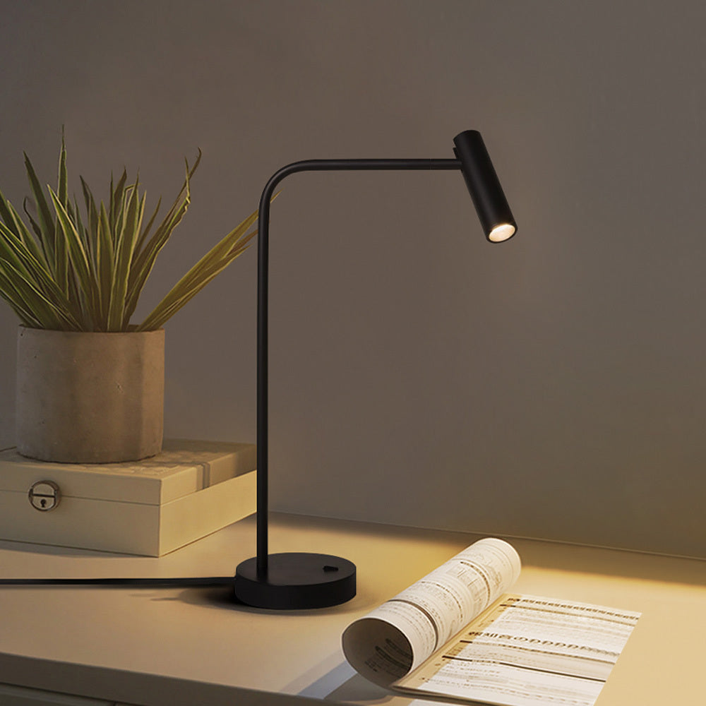 Lampe à poser orientable noire à petit spot Iota