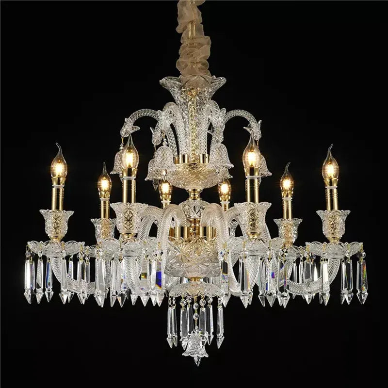 Lustre d'apparat en cristal K9 à abat-jour Pendeloque – vue 17