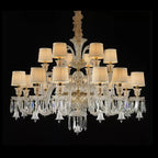 Lustre d'apparat en cristal K9 à abat-jour Pendeloque