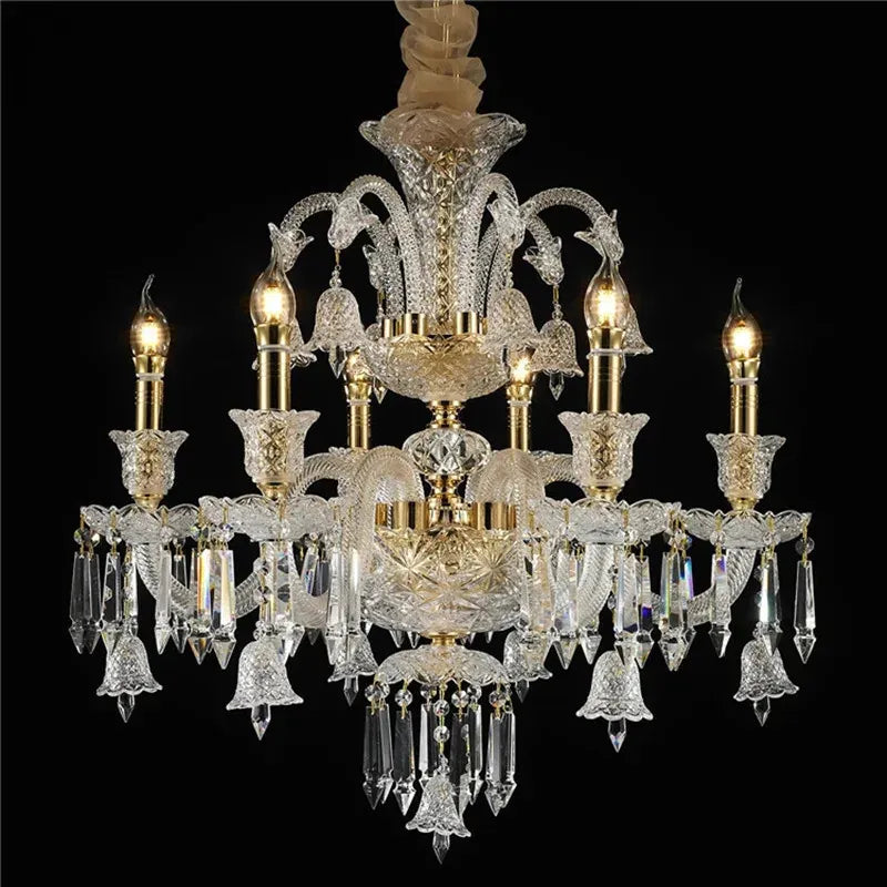 Lustre d'apparat en cristal K9 à abat-jour Pendeloque – vue 4