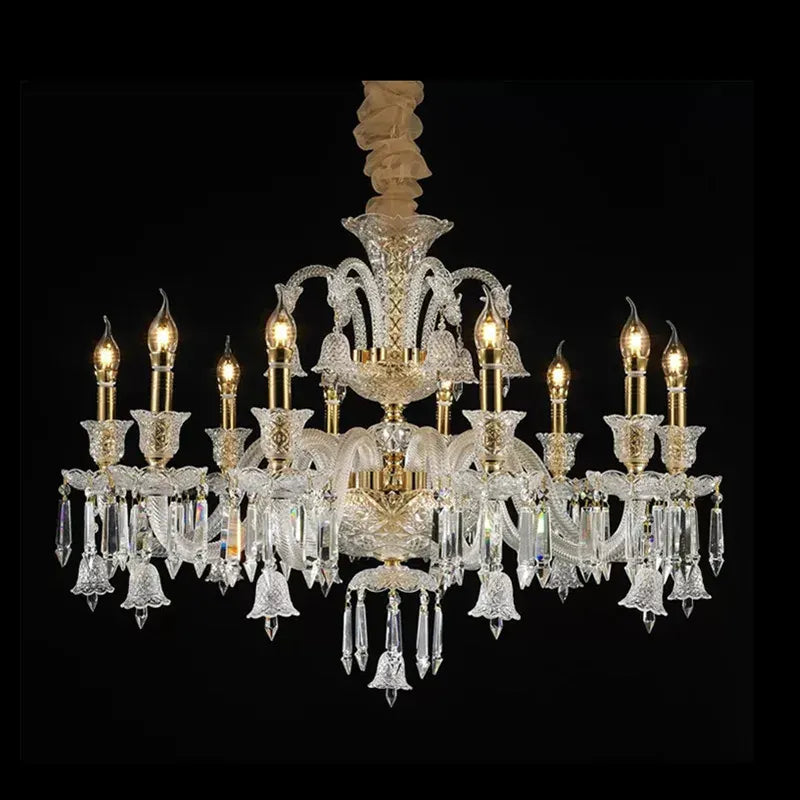 Lustre d'apparat en cristal K9 à abat-jour Pendeloque – vue 10