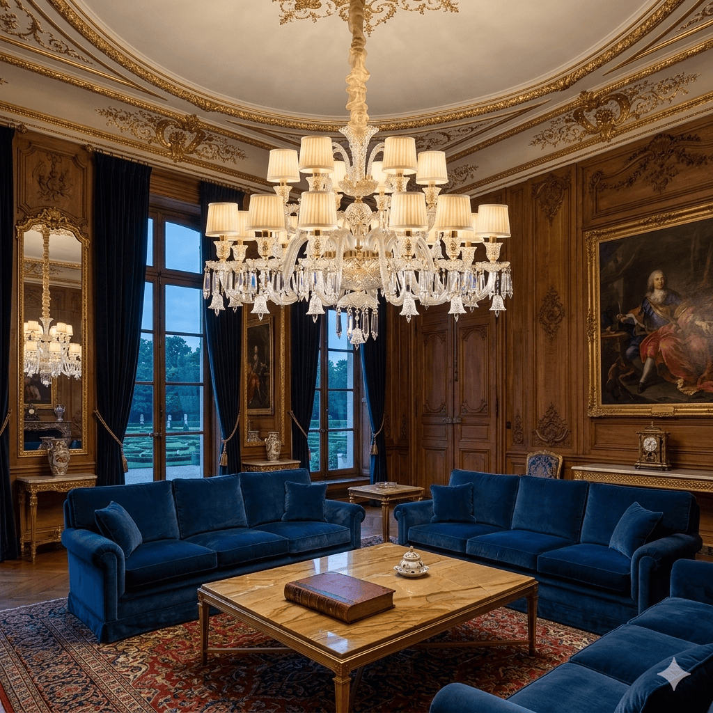 Lustre baroque en verre et cristaux K9 Palais – vue 2