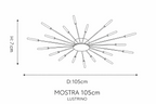 Plafonnier grand format tiges dorées rayonnantes Zinnia – vue 6