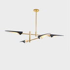 Lustre bras dorés et abat-jour noirs en hélice Sarcelle – vue 8