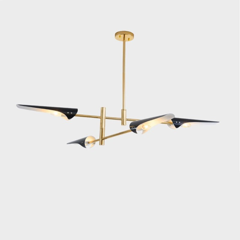 Lustre bras dorés et abat-jour noirs en hélice Sarcelle – vue 8