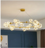 Lustre couronne dorée en fer et verre transparent Nébuleuse – vue 15